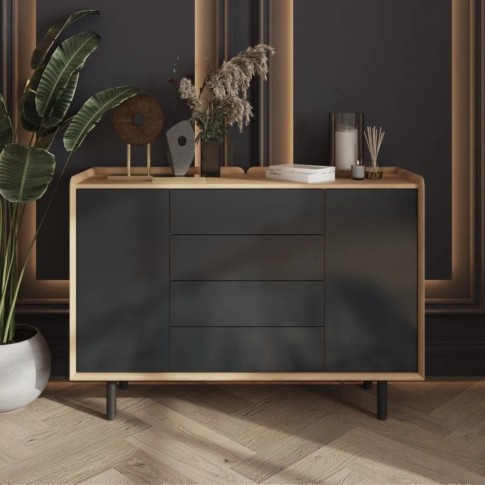 Aarhus Large Sideboard - Anthracite, Oak