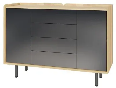 Aarhus Large Sideboard - Anthracite, Oak