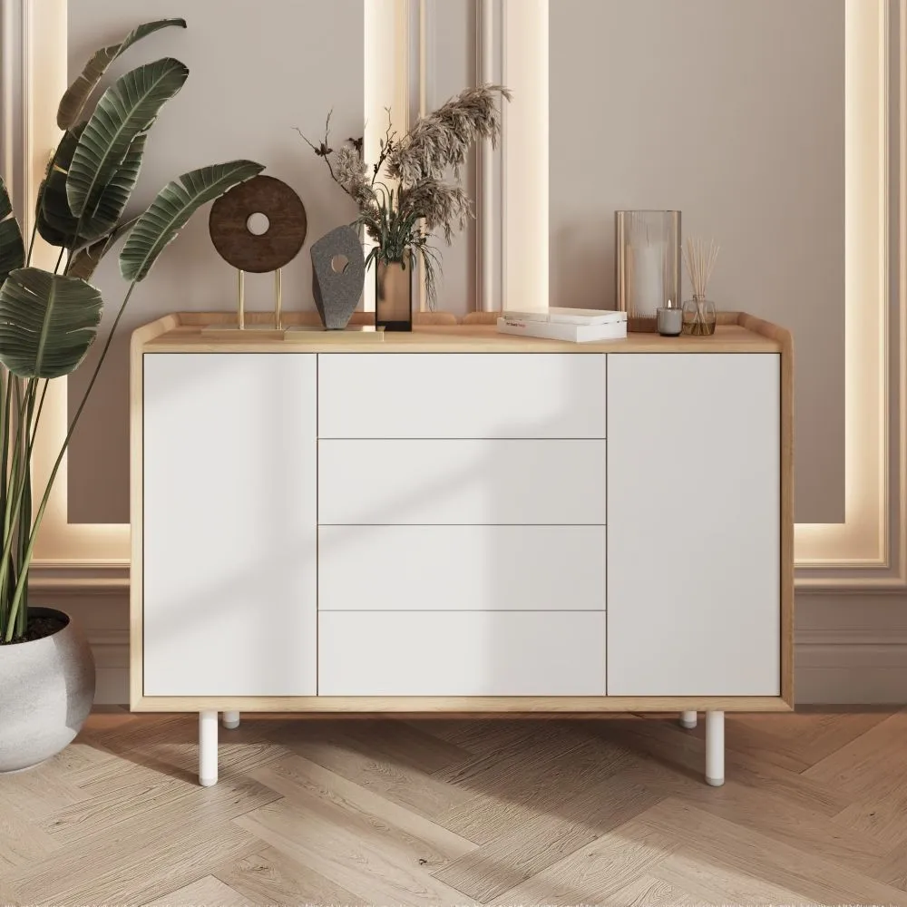 Aarhus Large Sideboard - White, Oak