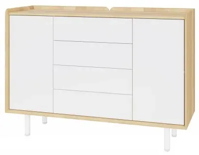 Aarhus Large Sideboard - White, Oak image