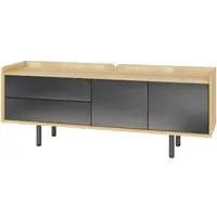 Aarhus Low Sideboard - Anthracite, Oak