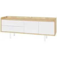 Aarhus Low Sideboard - White, Oak