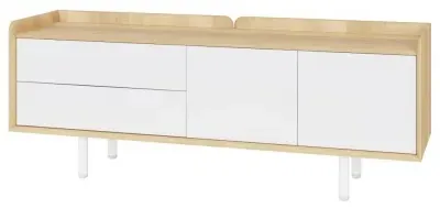 Aarhus Low Sideboard - White, Oak