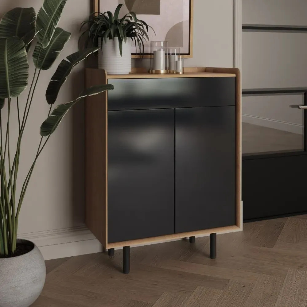 Aarhus Small Sideboard - Anthracite, Oak