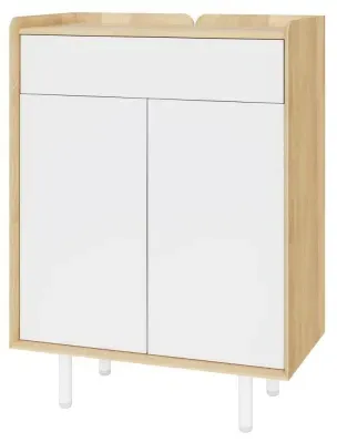 Aarhus Small Sideboard - White, Oak image
