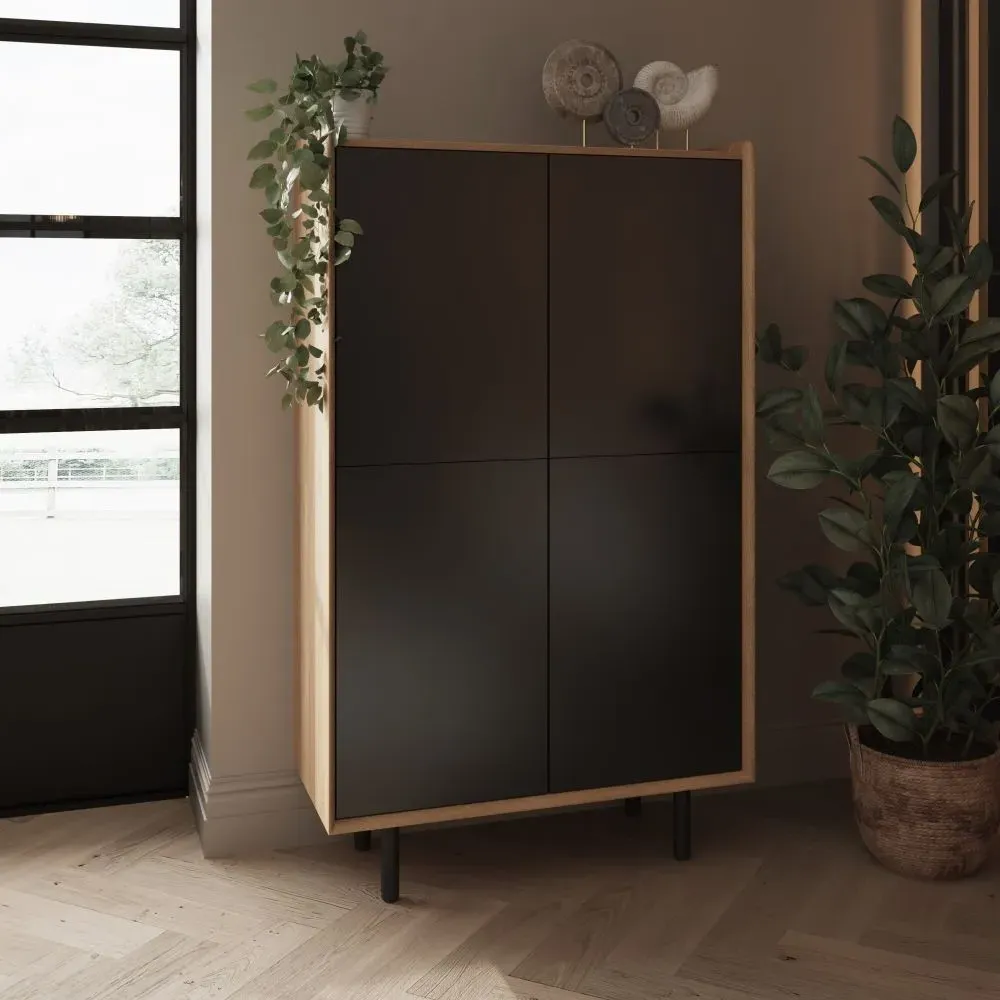 Aarhus Tall Cabinet - Anthracite, Oak