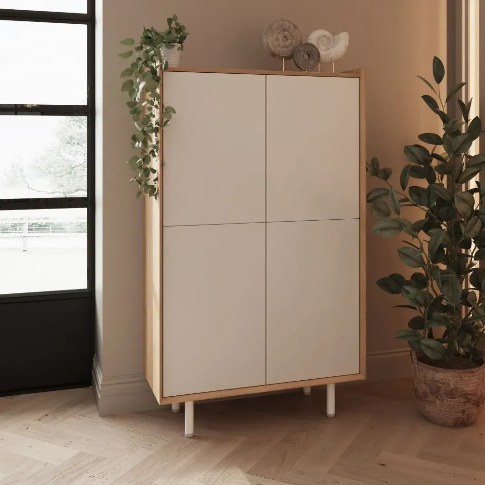 Aarhus Tall Cabinet - White, Oak