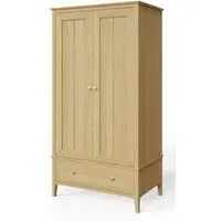Alwin 2 Door 1 Drawer Double Wardrobe - Oak