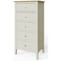 Alwin 5 Drawer Tall Chest - Grey