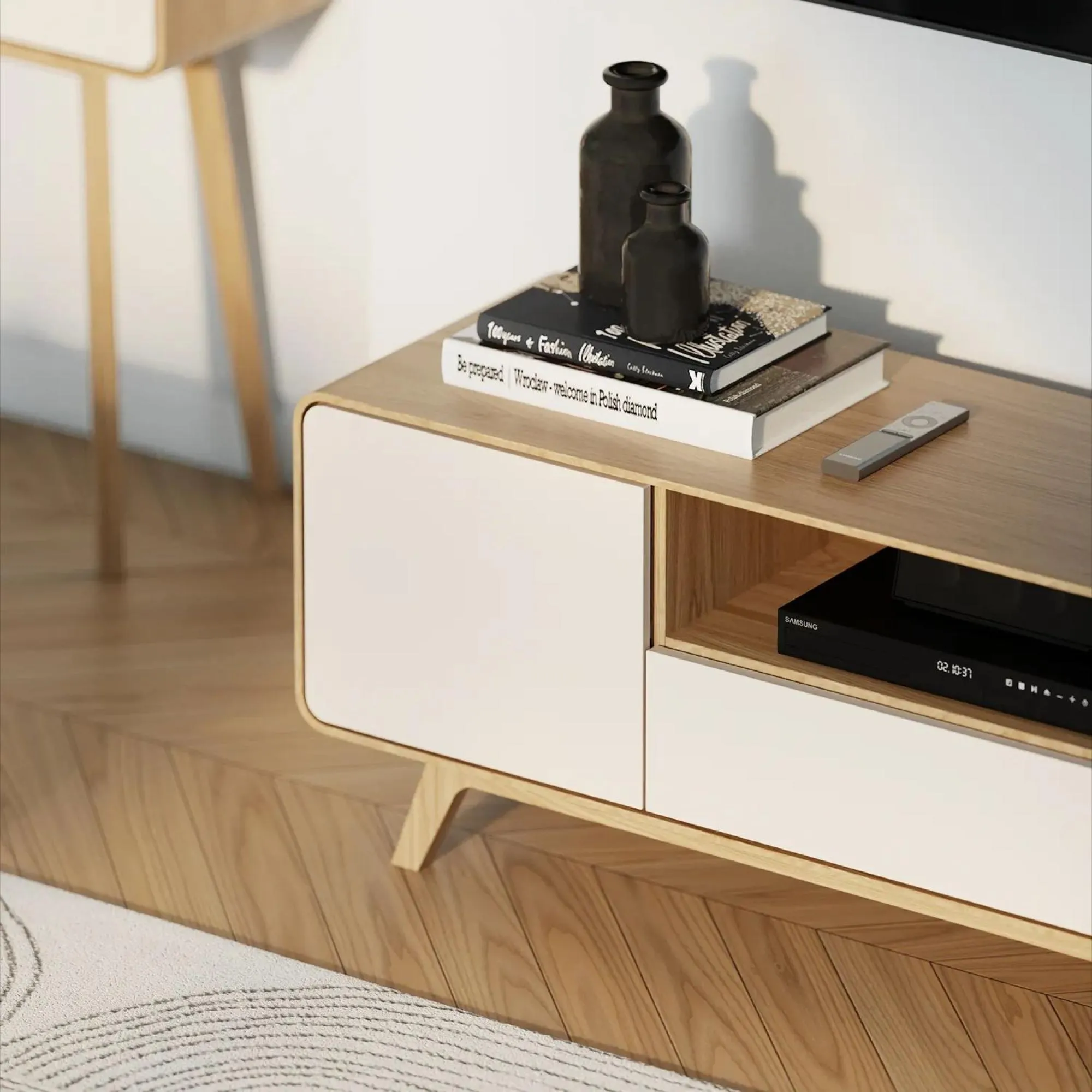 Ashton 160cm TV Unit - White Oak