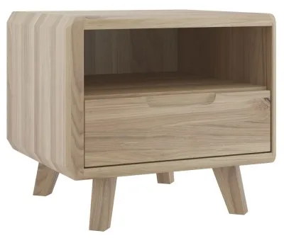 Bergen 1 Drawer Bedside Table - Scandinavian Oak image