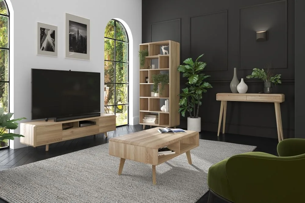Bergen Large TV Unit - Scandinavian Oak