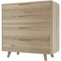 Bergen Medium 4 Drawer Slim Chest - Scandinavian Oak