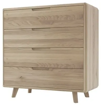 Bergen Medium 4 Drawer Slim Chest - Scandinavian Oak