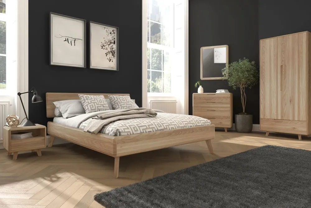 Como Double Bed Frame - Scandinavian Oak