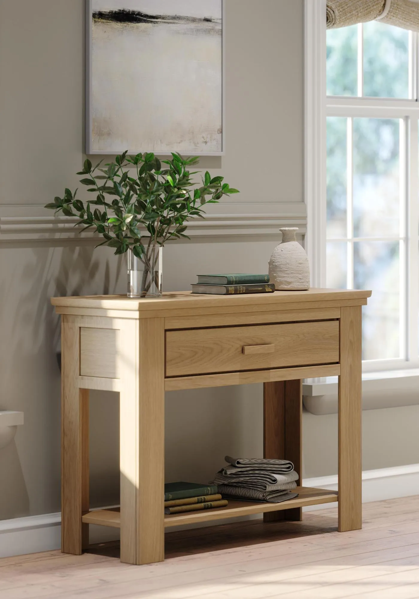 Corbin 1 Drawer Console Table - Oak