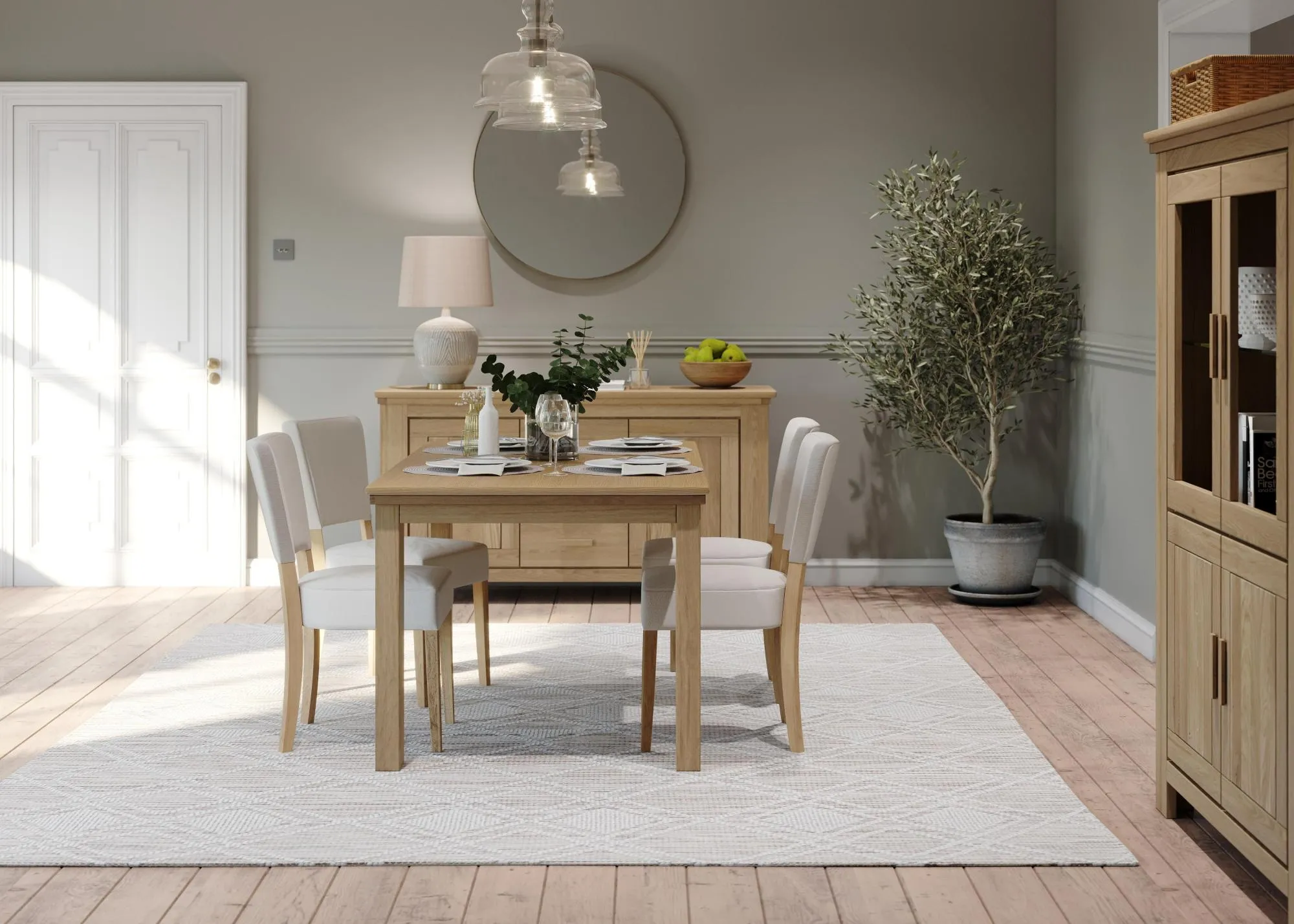 Corbin 4-6 Seater Extendable Dining Table - Oak