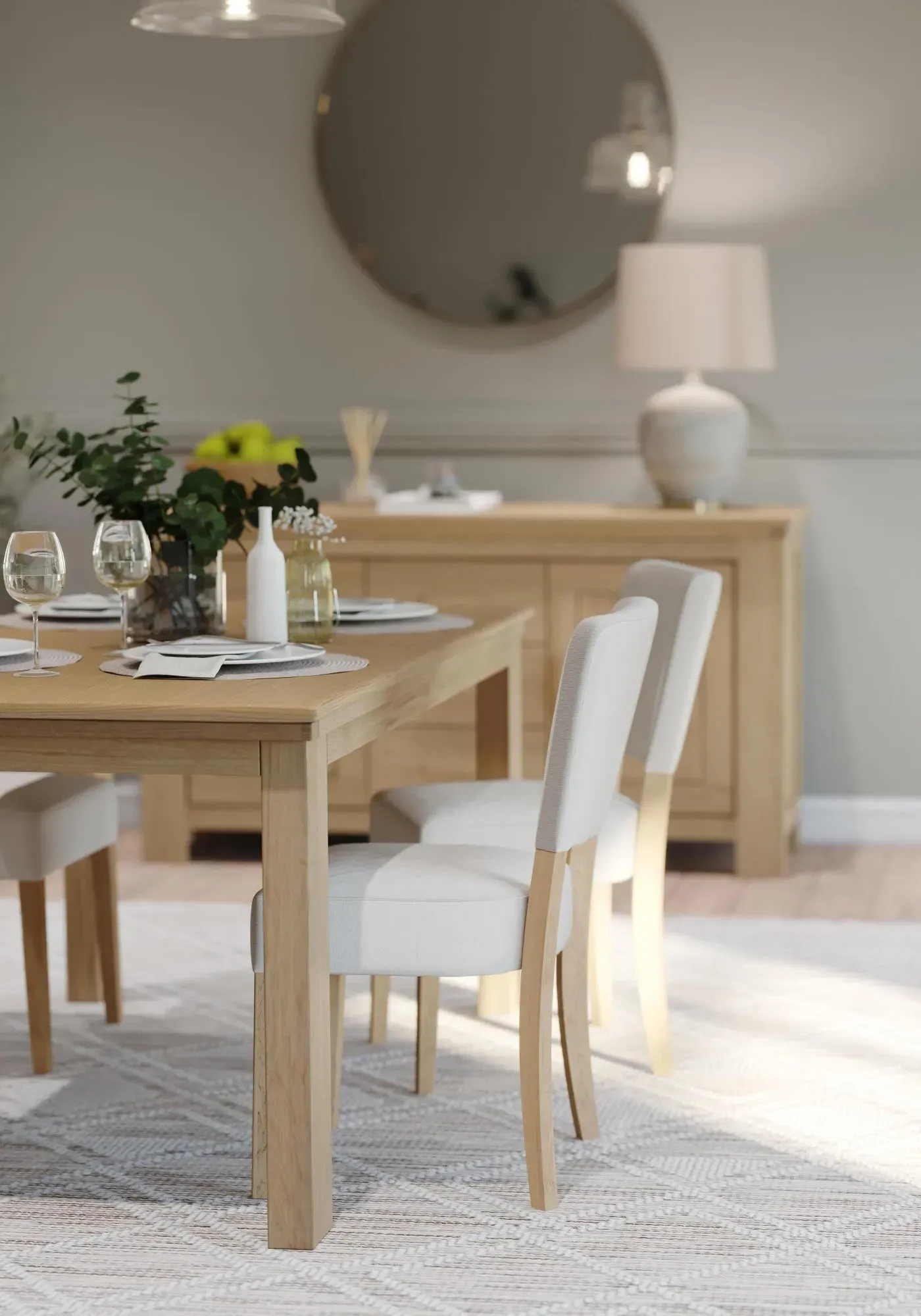Corbin 6 Seater Dining Table - Oak