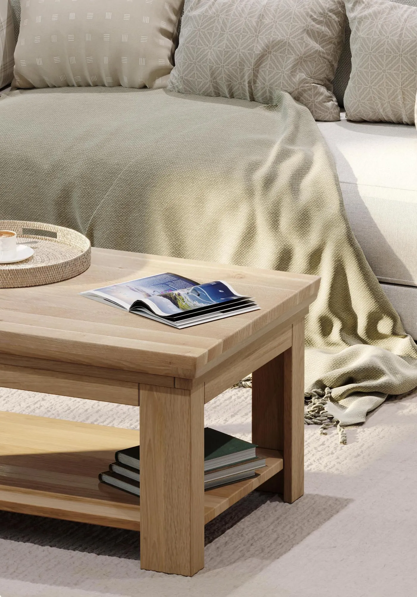 Corbin 90cm Coffee Table - Oak