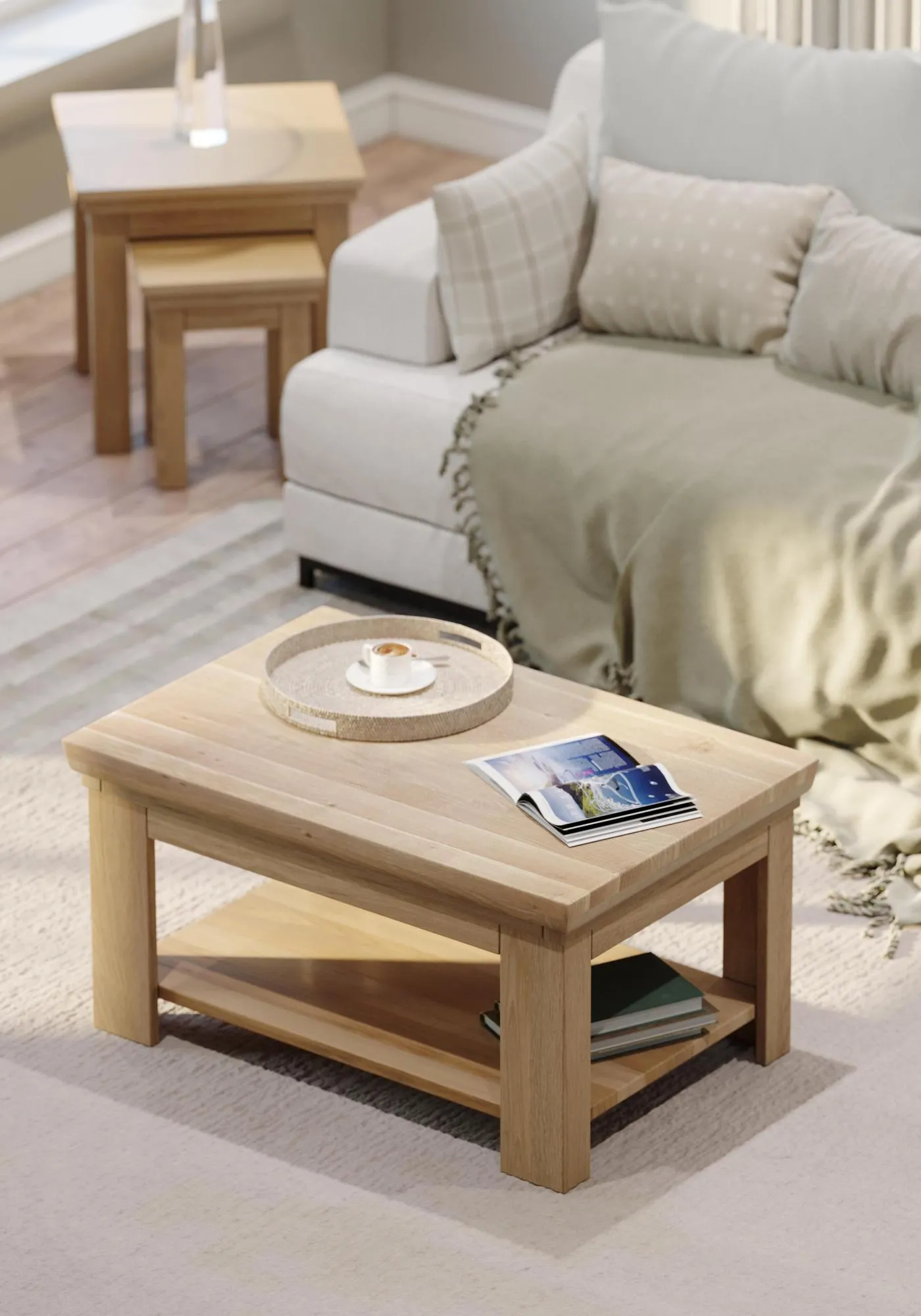 Corbin 90cm Coffee Table - Oak