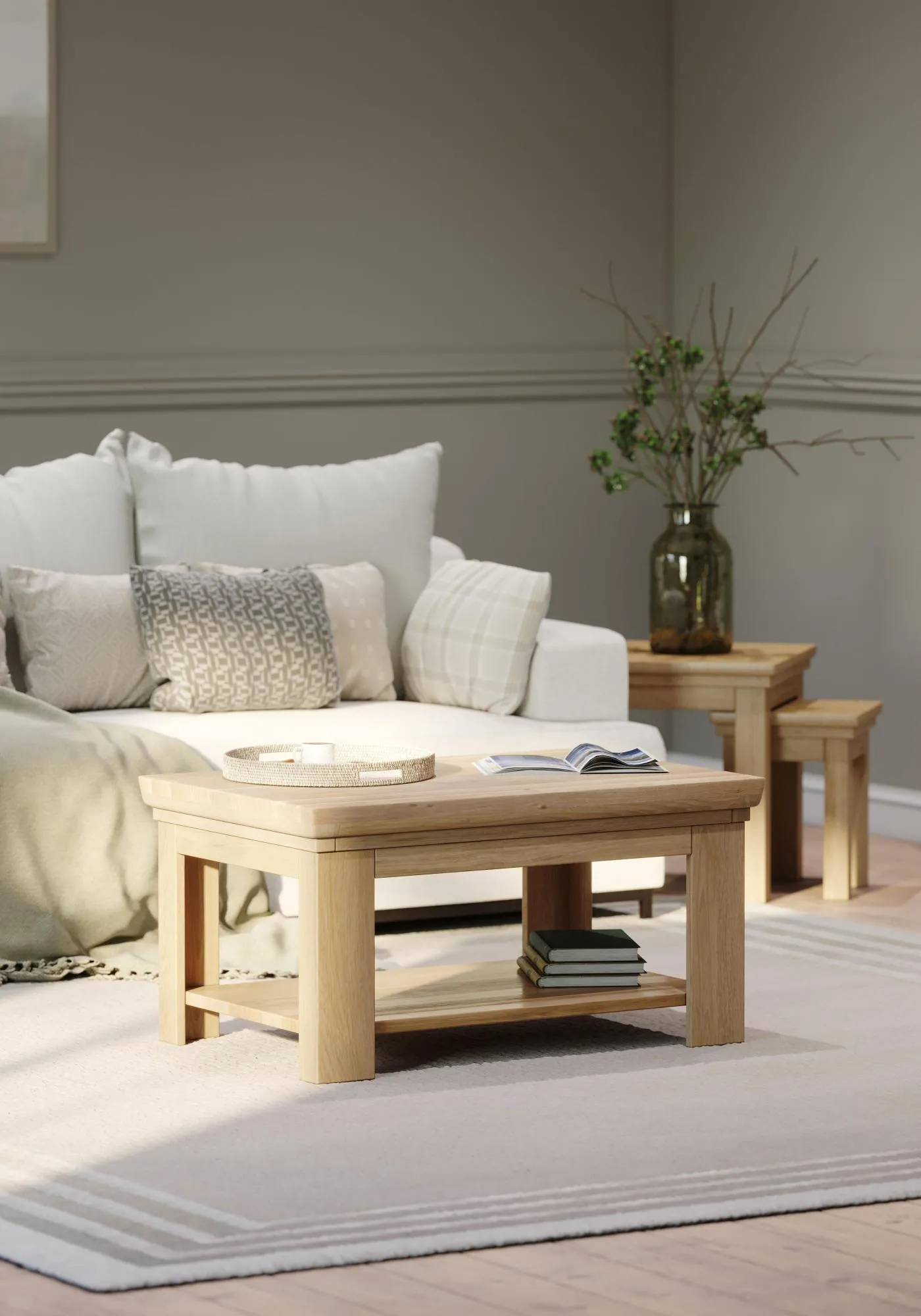 Corbin 90cm Coffee Table - Oak