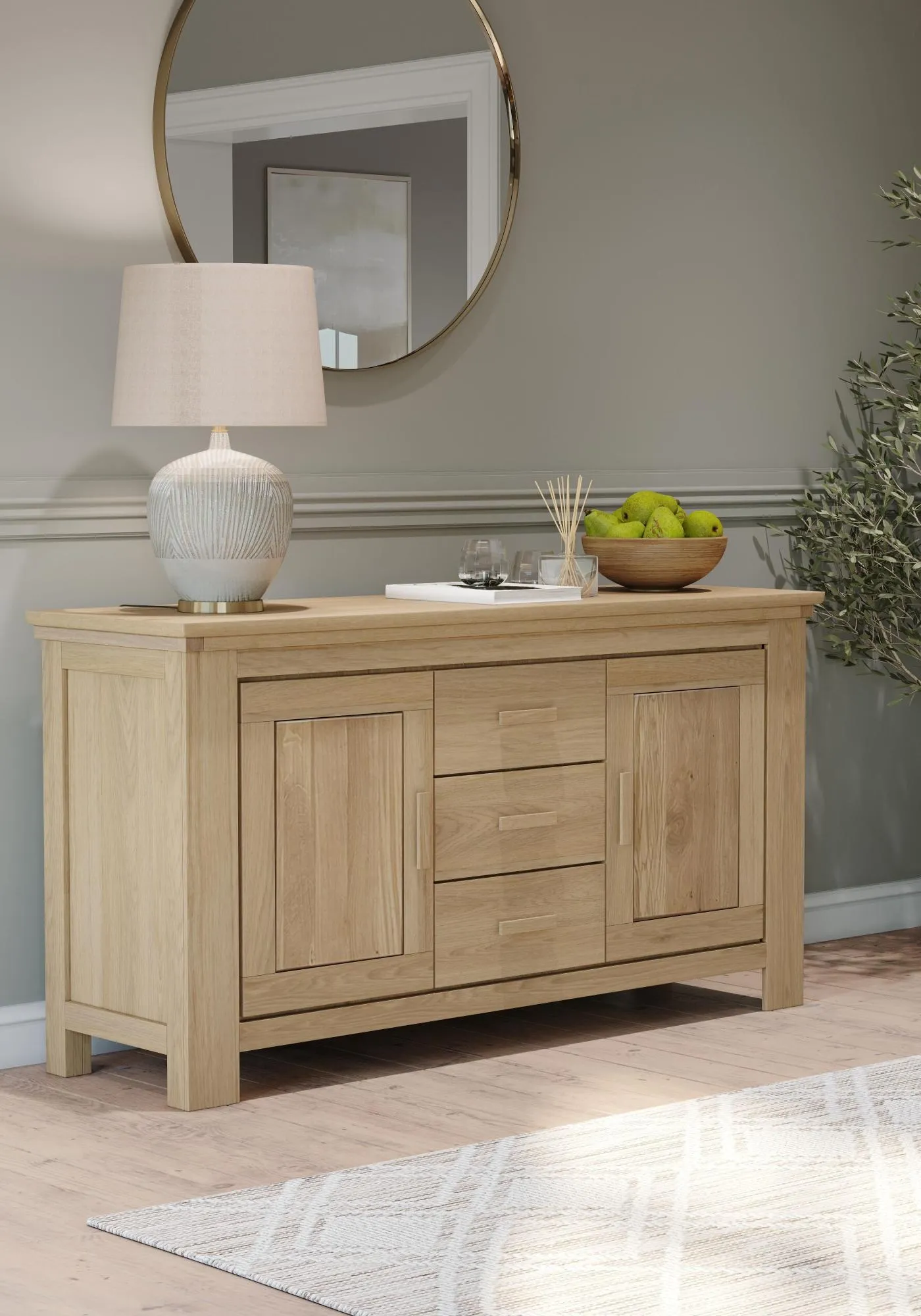 Corbin Oak Large 2 Door Sideboard - Oak