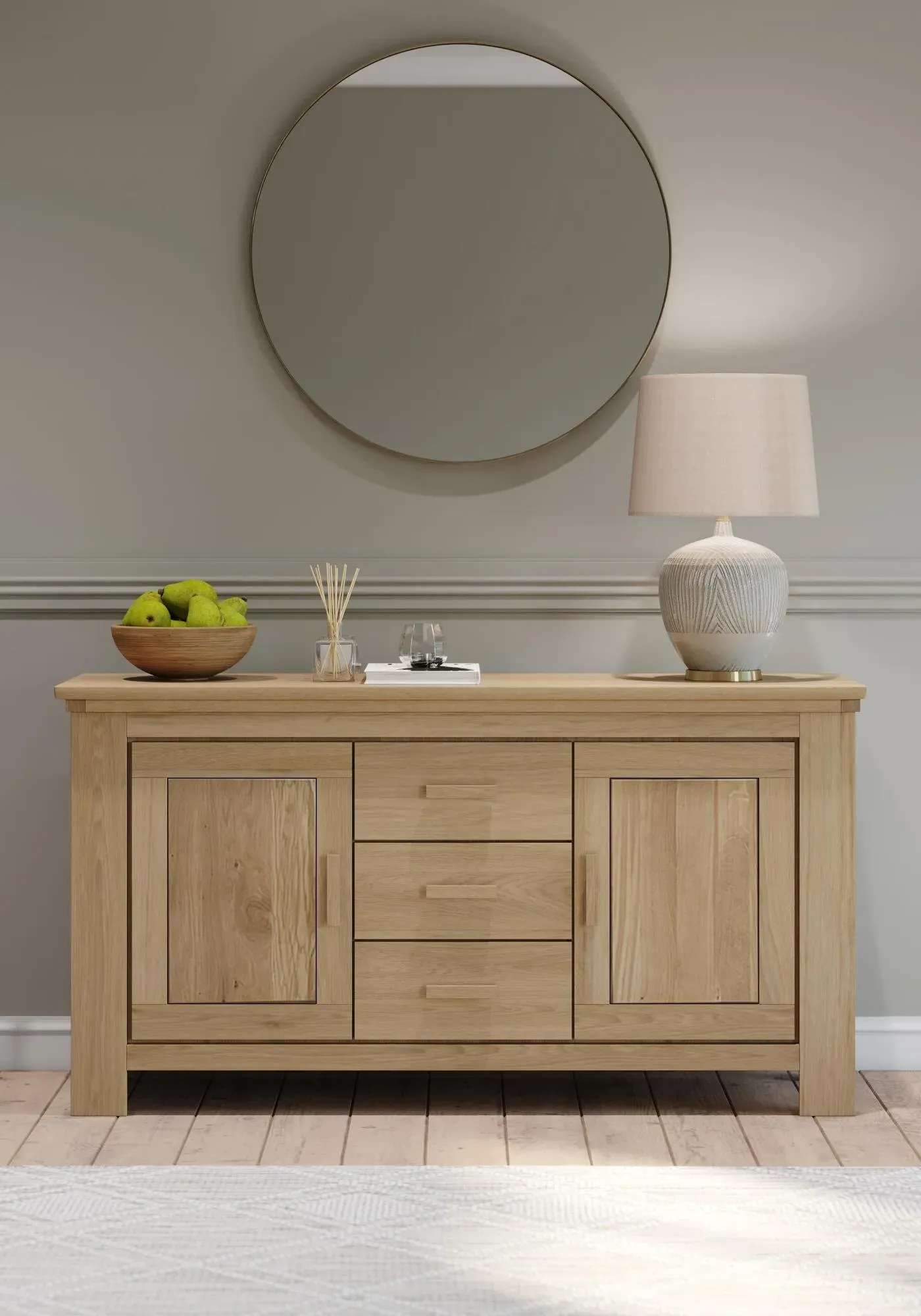Corbin Oak Large 2 Door Sideboard - Oak