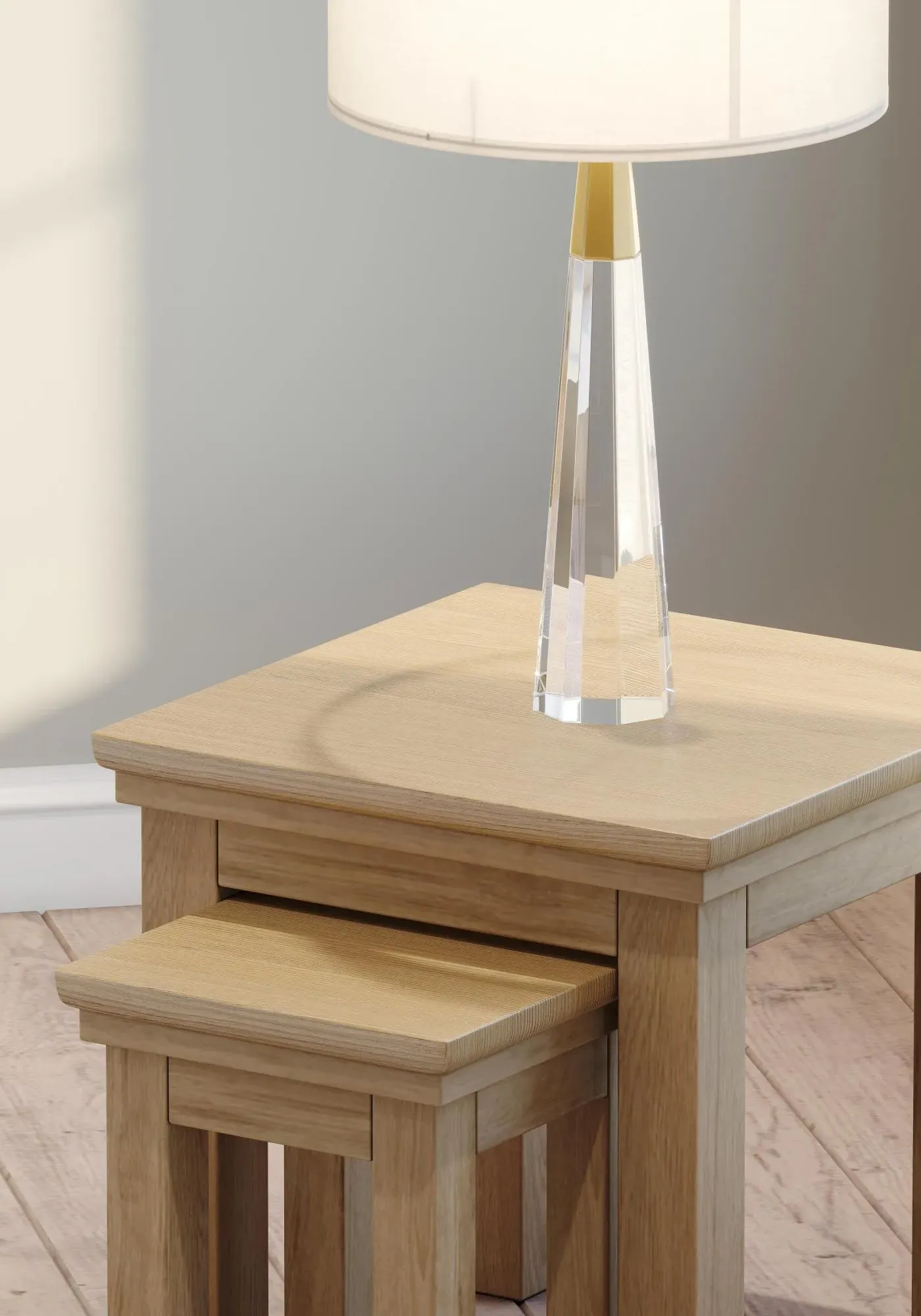 Corbin Oak Nest of 2 Tables - Oak