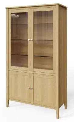 Lathen 4 Door Display Cabinet - Oak