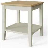 Lathen Lamp Table with Shelf - Grey