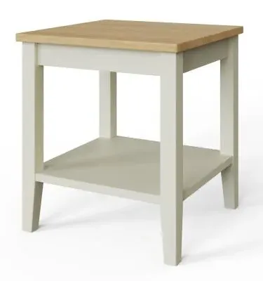 Lathen Lamp Table with Shelf - Grey image