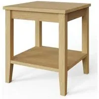 Lathen Lamp Table with Shelf - Oak