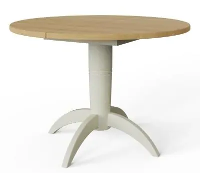 Lathen Round Extendable Dining Table - Grey, Painted image