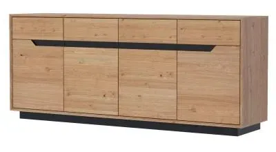 Layne 180cm 4 Door Sideboard - White, Oak