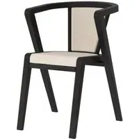 Layne Byran Dining Chair Set of 2 - Ivory, Black Oak