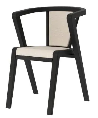 Layne Byran Dining Chair Set of 2 - Ivory, Black Oak