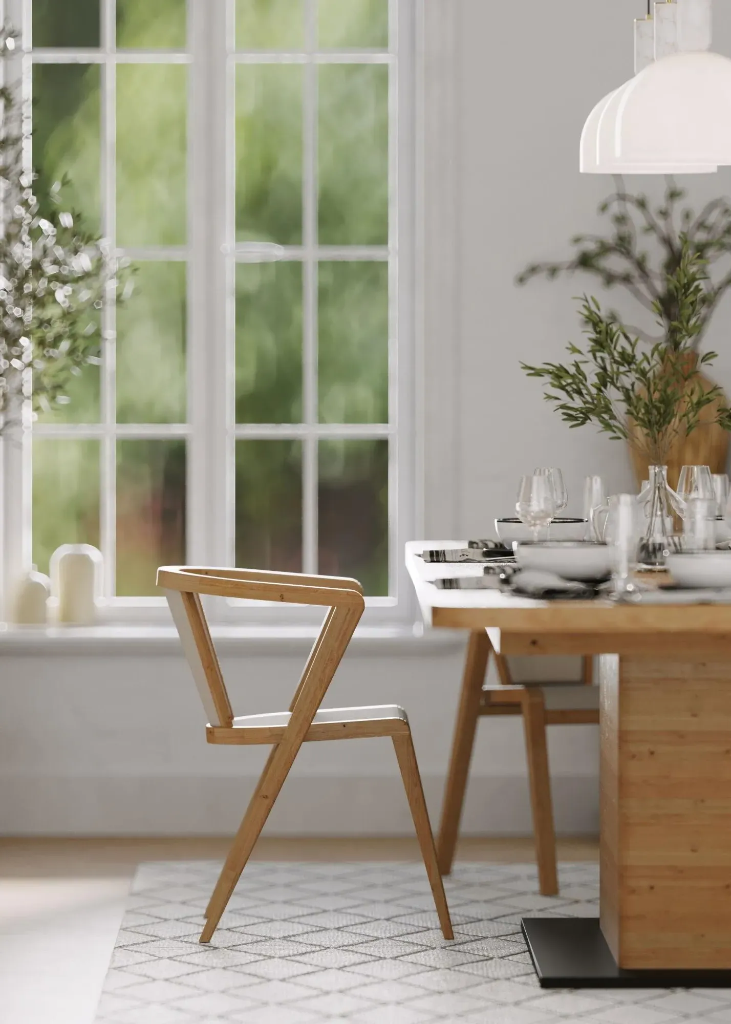 Layne Byran Dining Chair Set of 2 - Ivory, Oak