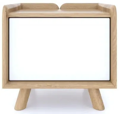 Liv 1 Door Bedside Cabinet - White, Oak image