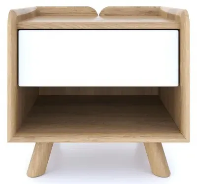Liv 1 Drawer Bedside Cabinet - White, Oak