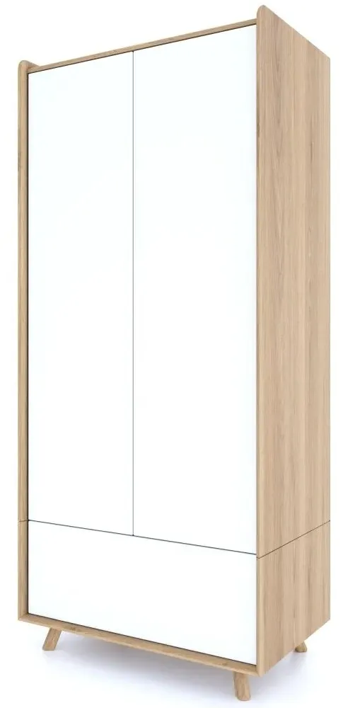 Liv 2 Door Wardrobe - White, Oak