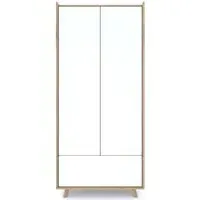 Liv 2 Door Wardrobe - White, Oak