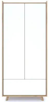 Liv 2 Door Wardrobe - White, Oak
