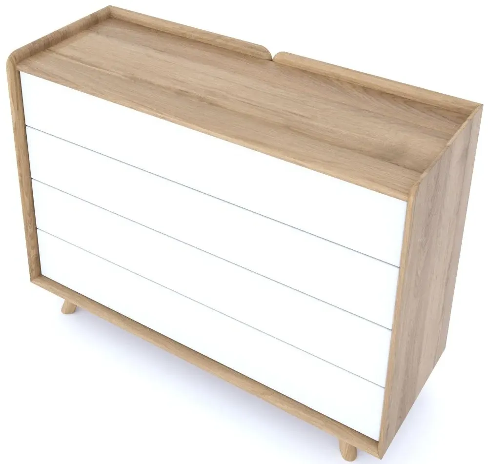 Liv Large 4 Drawer Chest - White, Oak