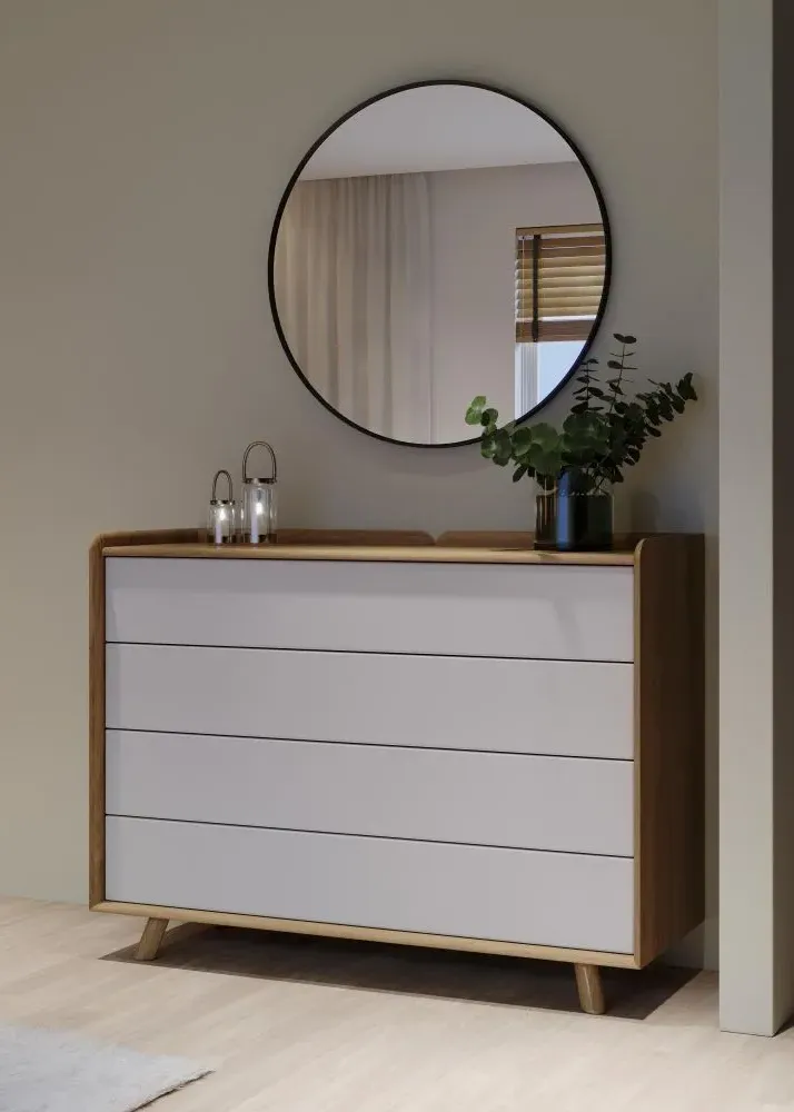 Liv Large 4 Drawer Chest - White, Oak