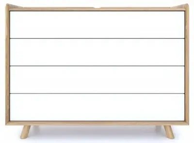 Liv Large 4 Drawer Chest - White, Oak