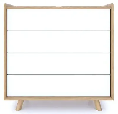 Liv Medium 4 Drawer Chest - White, Oak