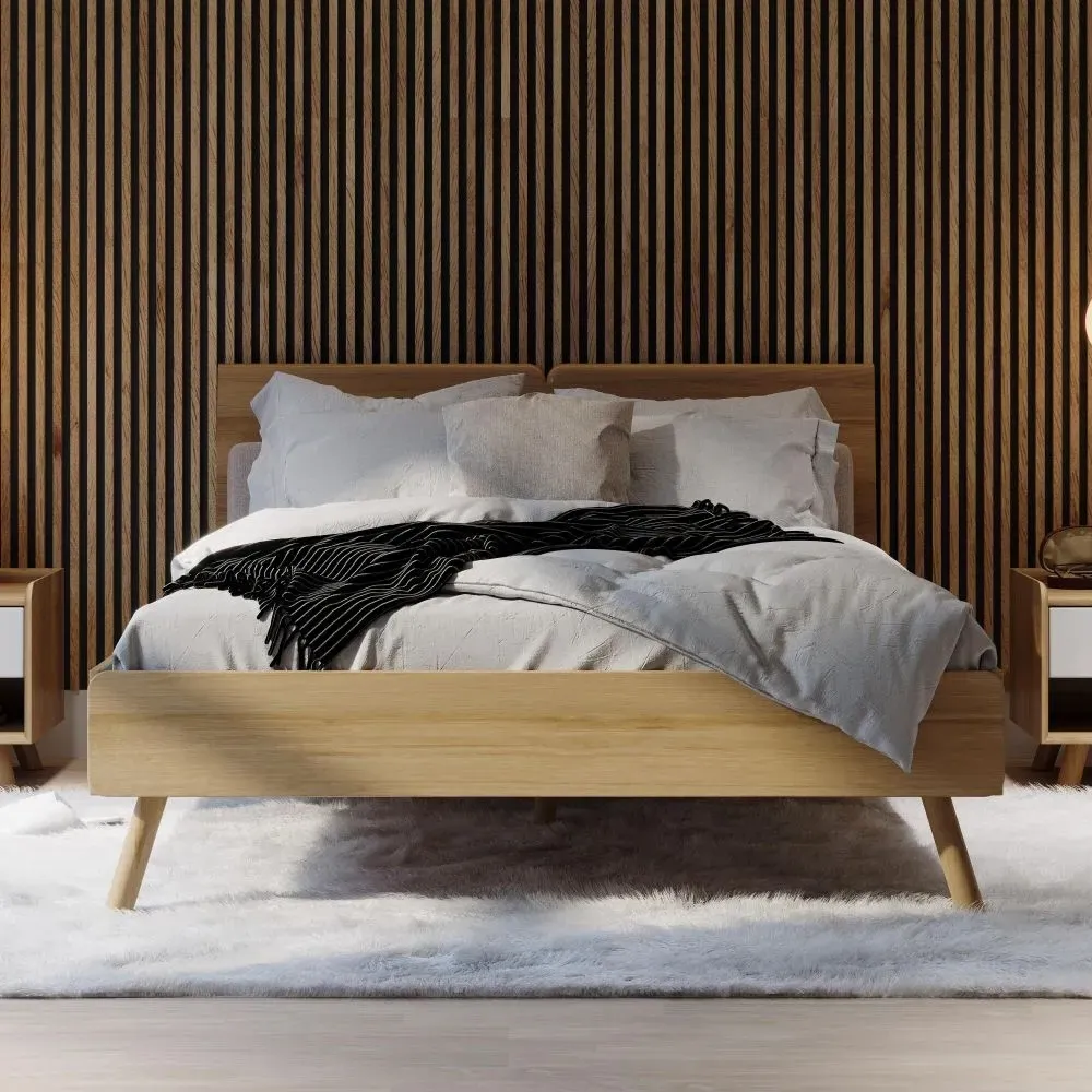Liv Scandinavian Oak Bed Frame - Oak