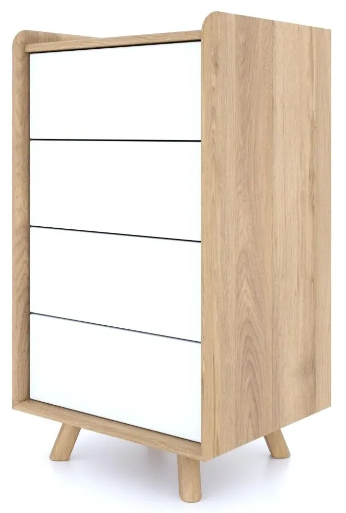 Liv Small 4 Drawer Chest - White, Oak