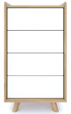 Liv Small 4 Drawer Chest - White, Oak image