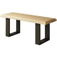 Malmo Oak 120cm Bench with U Legs - Oak, Metal